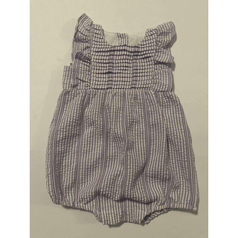 Bisby Baby Girl Bubble Romper Seersucker Ruffle 18-24M Purple